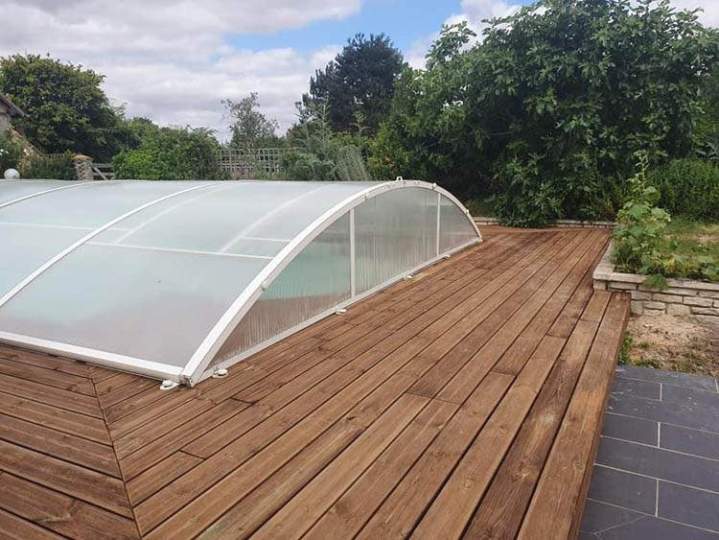 Construction abri piscine Lamblore