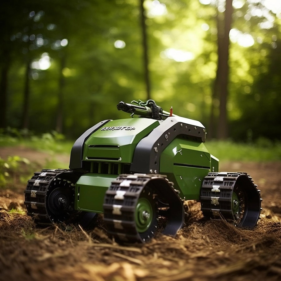 Robot de défrichage et de broyage à Lamblore
